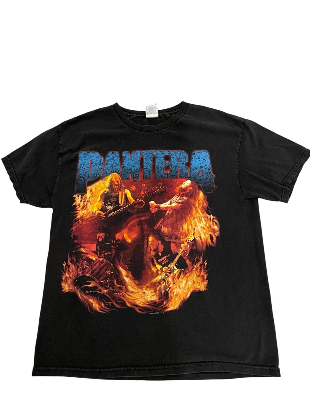 Men’s Black Graphic Band Tee - Fiery Stage Print